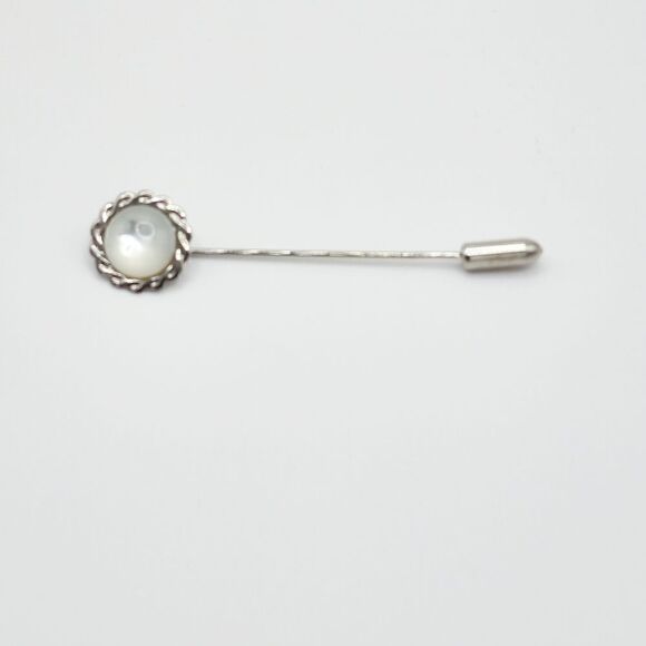 Art Deco Silver moonstone stick pin - Picture 1 of 6